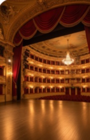 Escenario y patio de butacas de un teatro